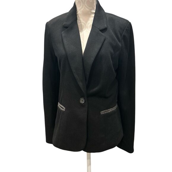 NWT 41 Hawthorn Blazer Womens Large Corinth Gray Knit Elbow Patch Single Button - Picture 1 of 13